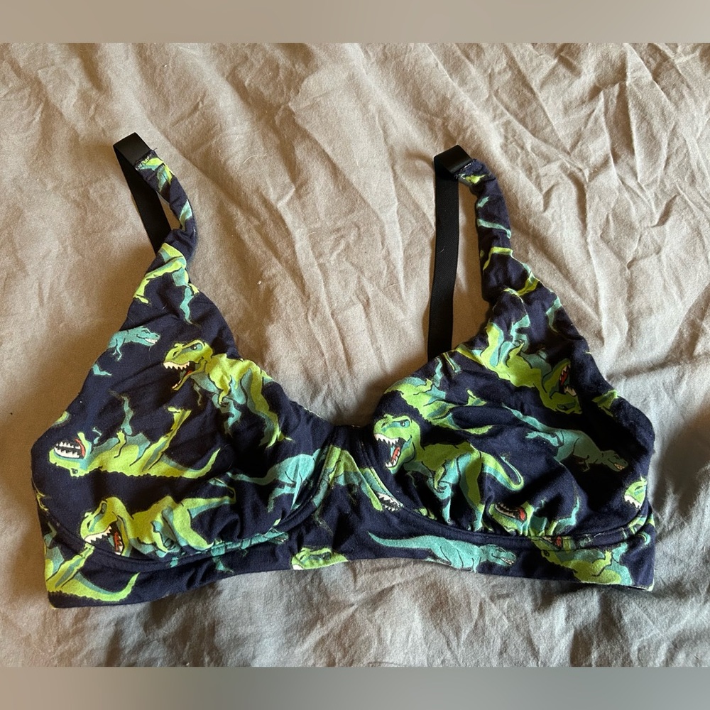 MeUndies Longline bralette large dinosaur Tyrannosaurus rex
